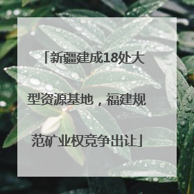 新疆建成18处大型资源基地，福建规范矿业权竞争出让
