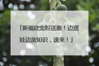 新福建宠粉送票！边遛娃边涨知识，速来！