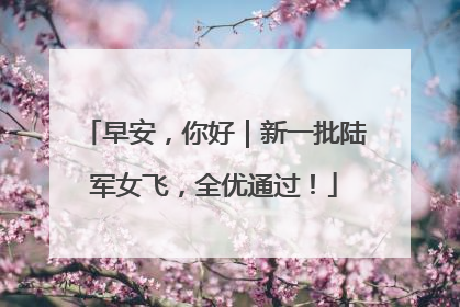 早安，你好｜新一批陆军女飞，全优通过！