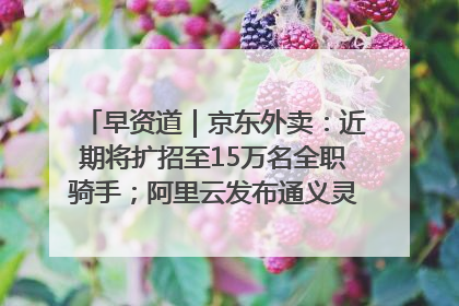 早资道｜京东外卖：近期将扩招至15万名全职骑手；阿里云发布通义灵码AI IDE