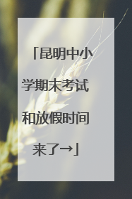 昆明中小学期末考试和放假时间来了→