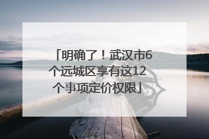 明确了！武汉市6个远城区享有这12个事项定价权限