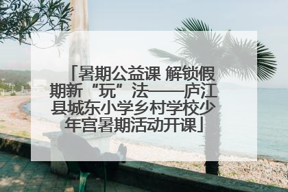 暑期公益课 解锁假期新“玩”法——庐江县城东小学乡村学校少年宫暑期活动开课