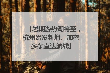 暑期游热潮将至，杭州始发新增、加密多条直达航线