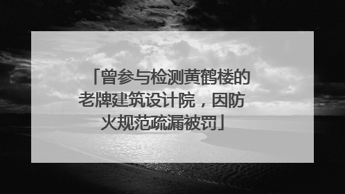 曾参与检测黄鹤楼的老牌建筑设计院，因防火规范疏漏被罚