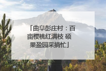 曲阜彭庄村：百亩樱桃红满枝 硕果盈园采摘忙