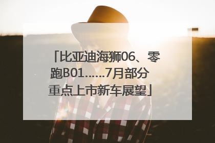 比亚迪海狮06、零跑B01……7月部分重点上市新车展望