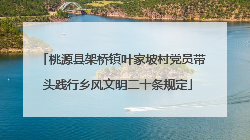 桃源县架桥镇叶家坡村党员带头践行乡风文明二十条规定