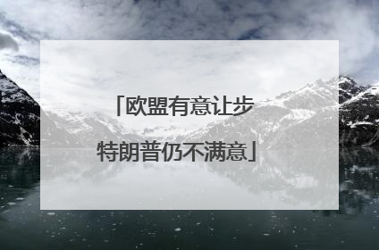 欧盟有意让步 特朗普仍不满意