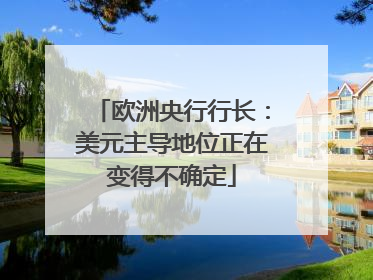 欧洲央行行长：美元主导地位正在变得不确定