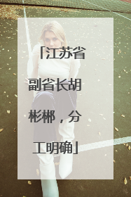 江苏省副省长胡彬郴，分工明确
