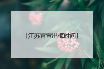 江苏官宣出梅时间