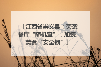 江西省崇义县：突袭餐厅“随机查”，加装美食“安全锁”
