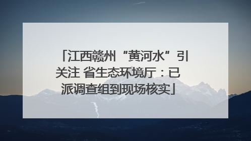 江西赣州“黄河水”引关注 省生态环境厅：已派调查组到现场核实