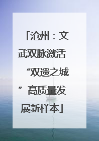 沧州：文武双脉激活“双遗之城”高质量发展新样本