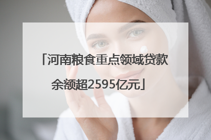 河南粮食重点领域贷款余额超2595亿元