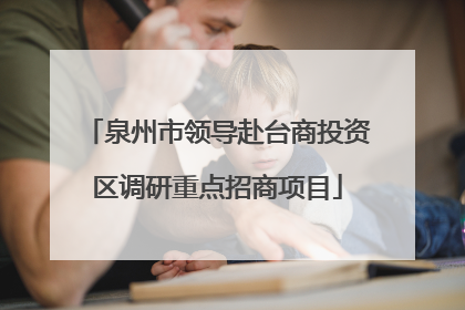 泉州市领导赴台商投资区调研重点招商项目