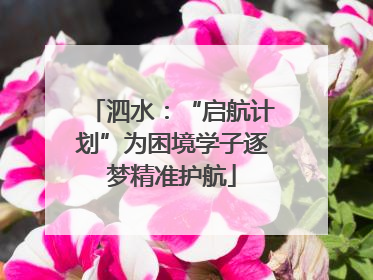 泗水：“启航计划”为困境学子逐梦精准护航