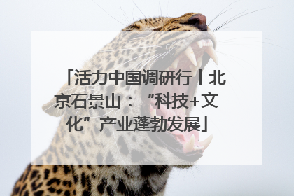 活力中国调研行丨北京石景山：“科技+文化”产业蓬勃发展