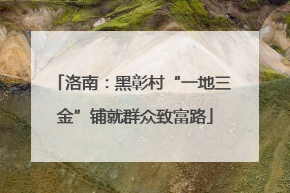 洛南：黑彰村“一地三金”铺就群众致富路