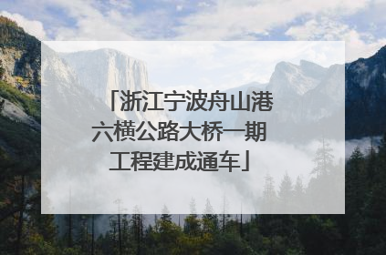浙江宁波舟山港六横公路大桥一期工程建成通车