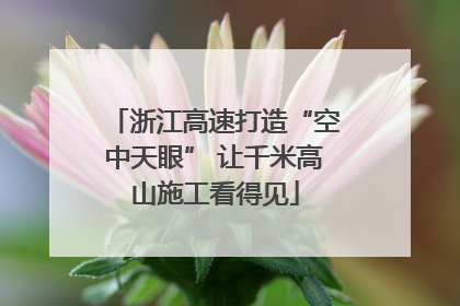 浙江高速打造“空中天眼” 让千米高山施工看得见
