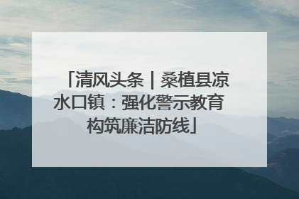 清风头条｜桑植县凉水口镇：强化警示教育 构筑廉洁防线