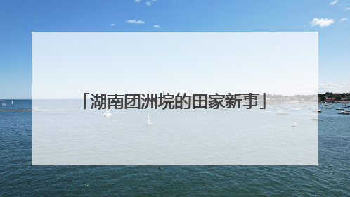 湖南团洲垸的田家新事