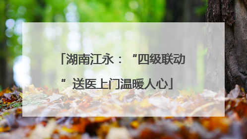 湖南江永：“四级联动”送医上门温暖人心