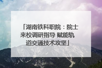 湖南铁科职院：院士来校调研指导 赋能轨道交通技术攻坚
