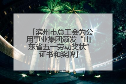 滨州市总工会为公用事业集团颁发“山东省五一劳动奖状”证书和奖牌