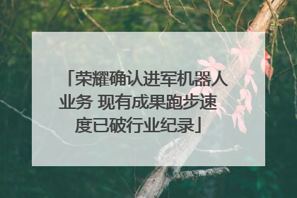 荣耀确认进军机器人业务 现有成果跑步速度已破行业纪录