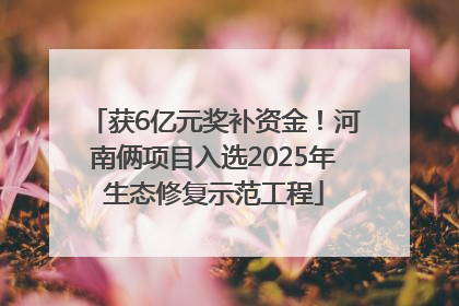 获6亿元奖补资金！河南俩项目入选2025年生态修复示范工程