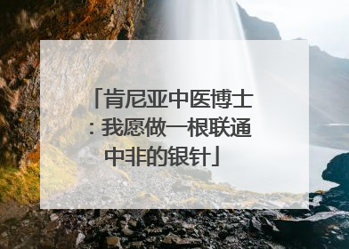 肯尼亚中医博士：我愿做一根联通中非的银针
