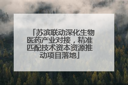 苏滨联动深化生物医药产业对接，精准匹配技术资本资源推动项目落地