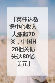 英伟达数据中心收入大涨超70%，中国H20相关损失达80亿美元