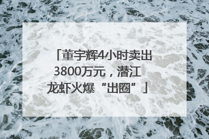 董宇辉4小时卖出3800万元，潜江龙虾火爆“出圈”