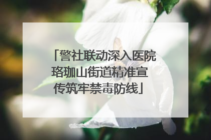 警社联动深入医院 珞珈山街道精准宣传筑牢禁毒防线