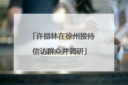 许昆林在徐州接待信访群众并调研