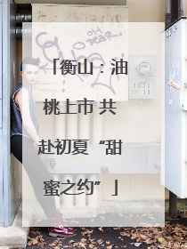 衡山：油桃上市 共赴初夏“甜蜜之约”
