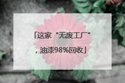 这家“无废工厂”，油漆98%回收