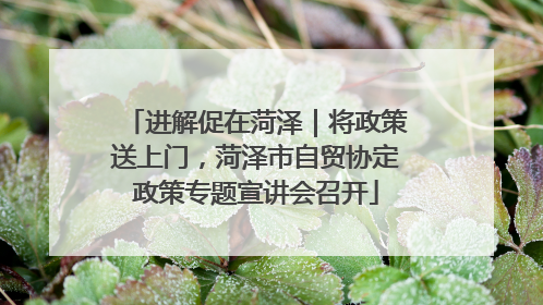 进解促在菏泽｜将政策送上门，菏泽市自贸协定政策专题宣讲会召开