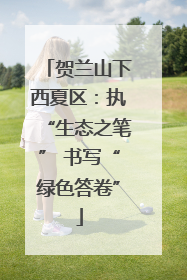 贺兰山下西夏区：执“生态之笔” 书写“绿色答卷”