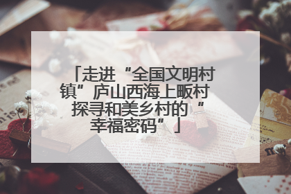 走进“全国文明村镇”庐山西海上畈村 探寻和美乡村的“幸福密码”