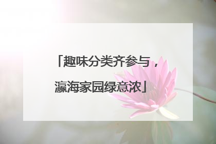 趣味分类齐参与，瀛海家园绿意浓