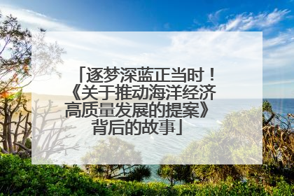 逐梦深蓝正当时！《关于推动海洋经济高质量发展的提案》背后的故事