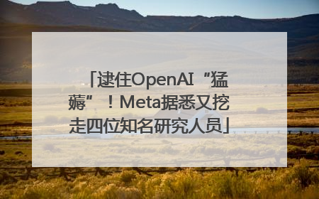 逮住OpenAI“猛薅”！Meta据悉又挖走四位知名研究人员