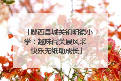 郧西县城关镇明德小学：趣味闯关展风采 快乐无纸助成长