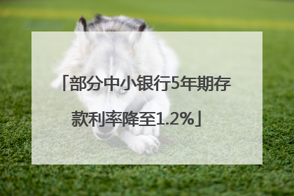 部分中小银行5年期存款利率降至1.2%