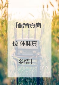 配置真岗位 体味真乡情